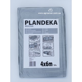 Тент поліпропіленовий сірий 4x6 м, 120 г/м2