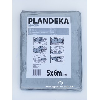 Тент поліпропіленовий сірий 5х6 м, 110 г/м2