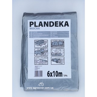 Тент поліпропіленовий сірий 6х10 м, 120 г/м2