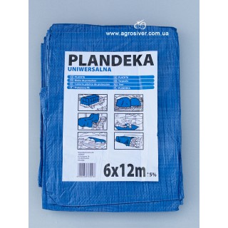 Тент поліпропіленовий синій 6x12 м, 60 г/м2
